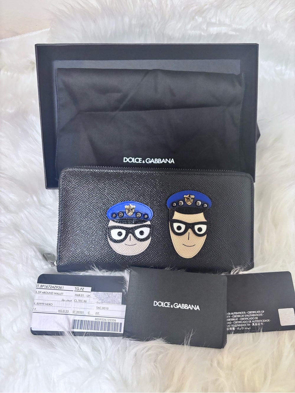 Dolce & Gabbana Black Zip-Around Wallet.